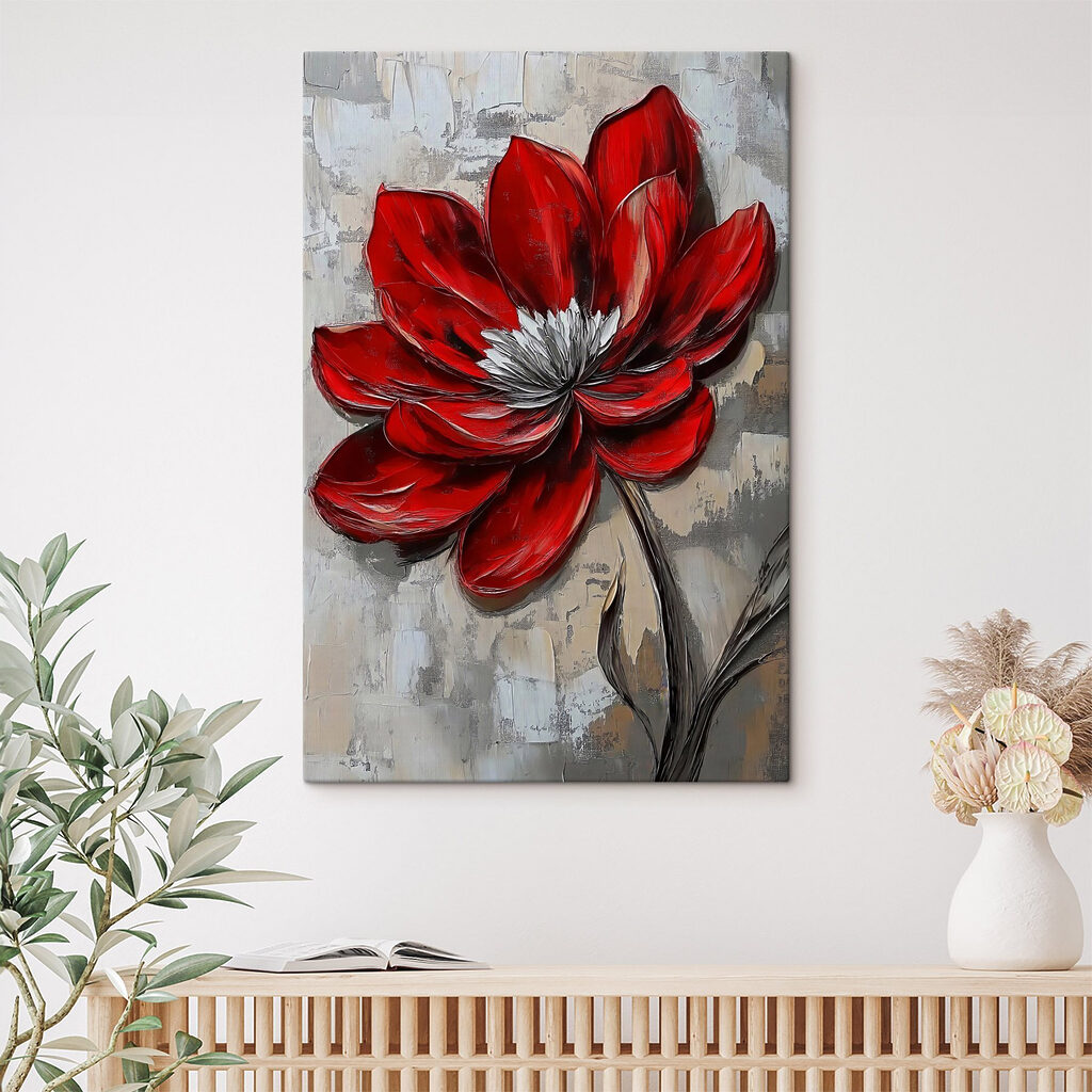Rote Blüte in Tuschelinien — Interieur 1