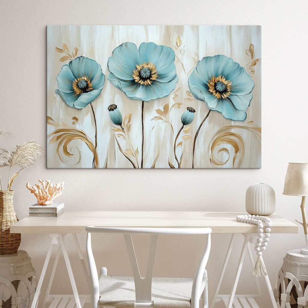 Blaue Blüten, goldene Stiele — Interieur 3