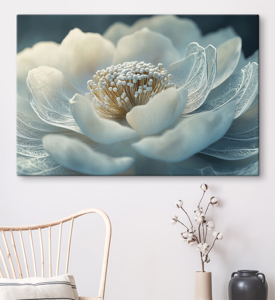 Weiße Blüte, hauchfeine Adern — Interieur 1