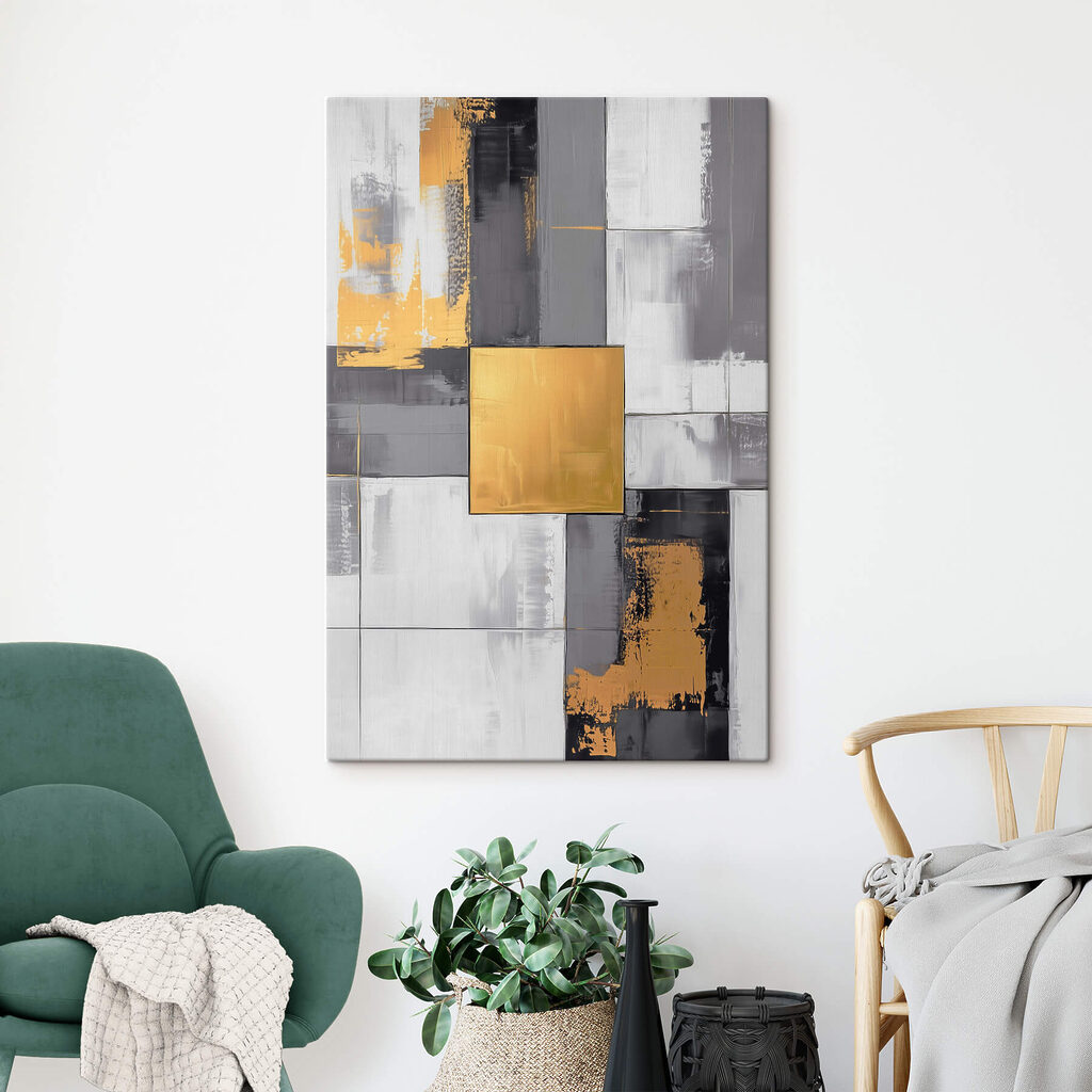 Goldenes Quadrat zwischen Schwarzweiß — Interieur 3