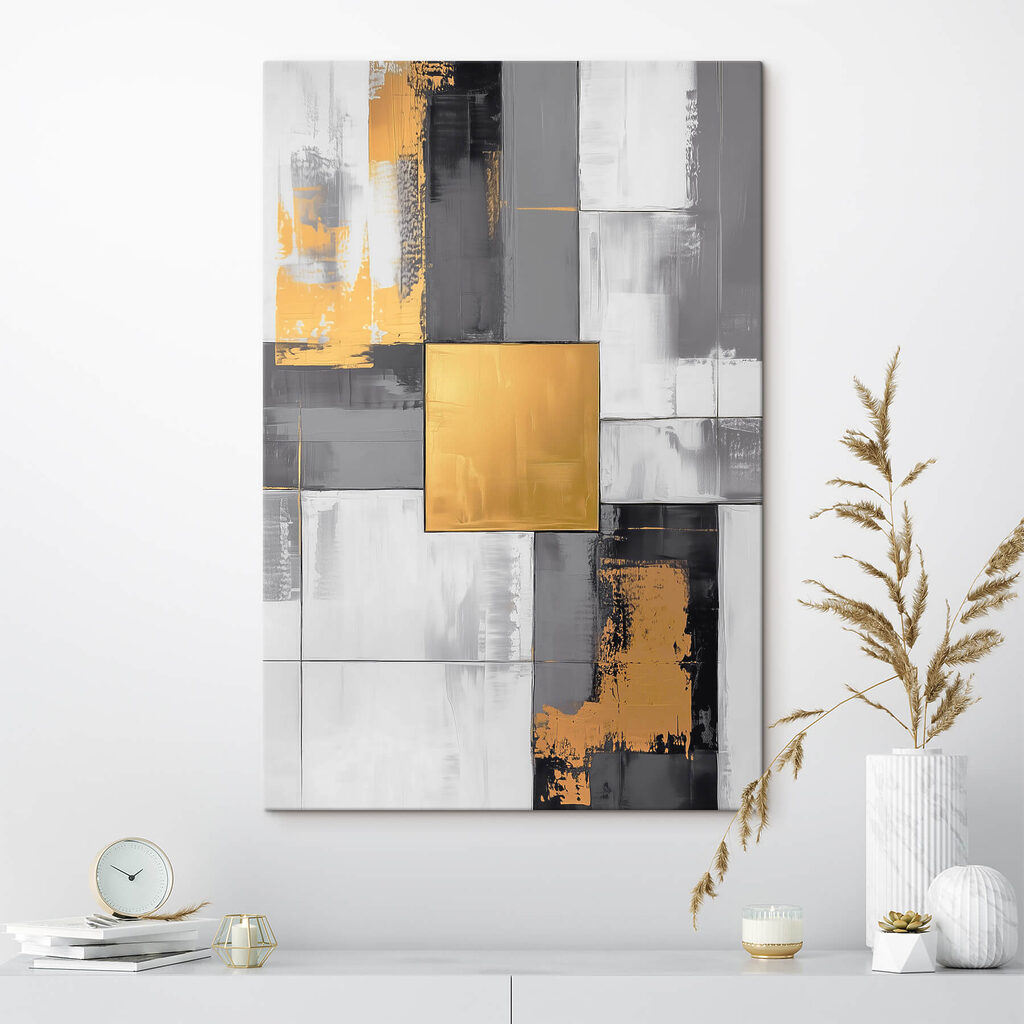 Goldenes Quadrat zwischen Schwarzweiß — Interieur 1