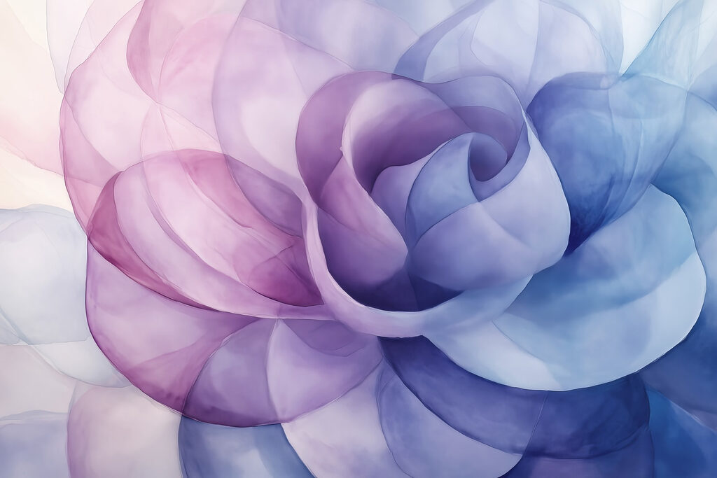 Rose in durchscheinendem Violett — ganzes Design