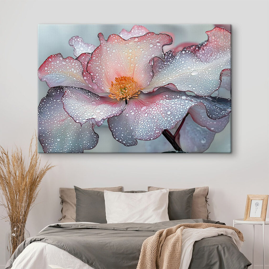 Rosa Blüte voller Tau — Interieur 2