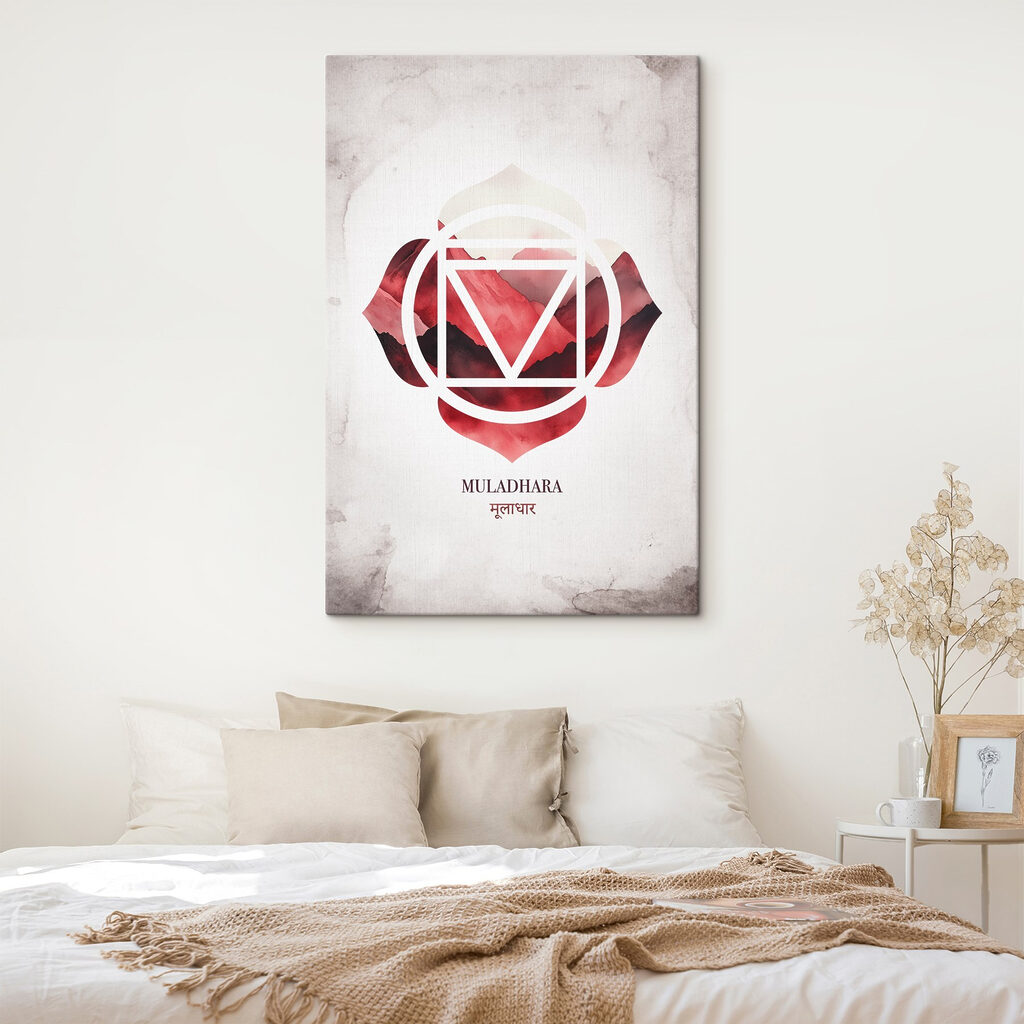 Wurzelchakra in rotem Aquarell — Interieur 1