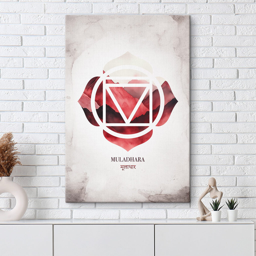 Wurzelchakra in rotem Aquarell — Interieur 2