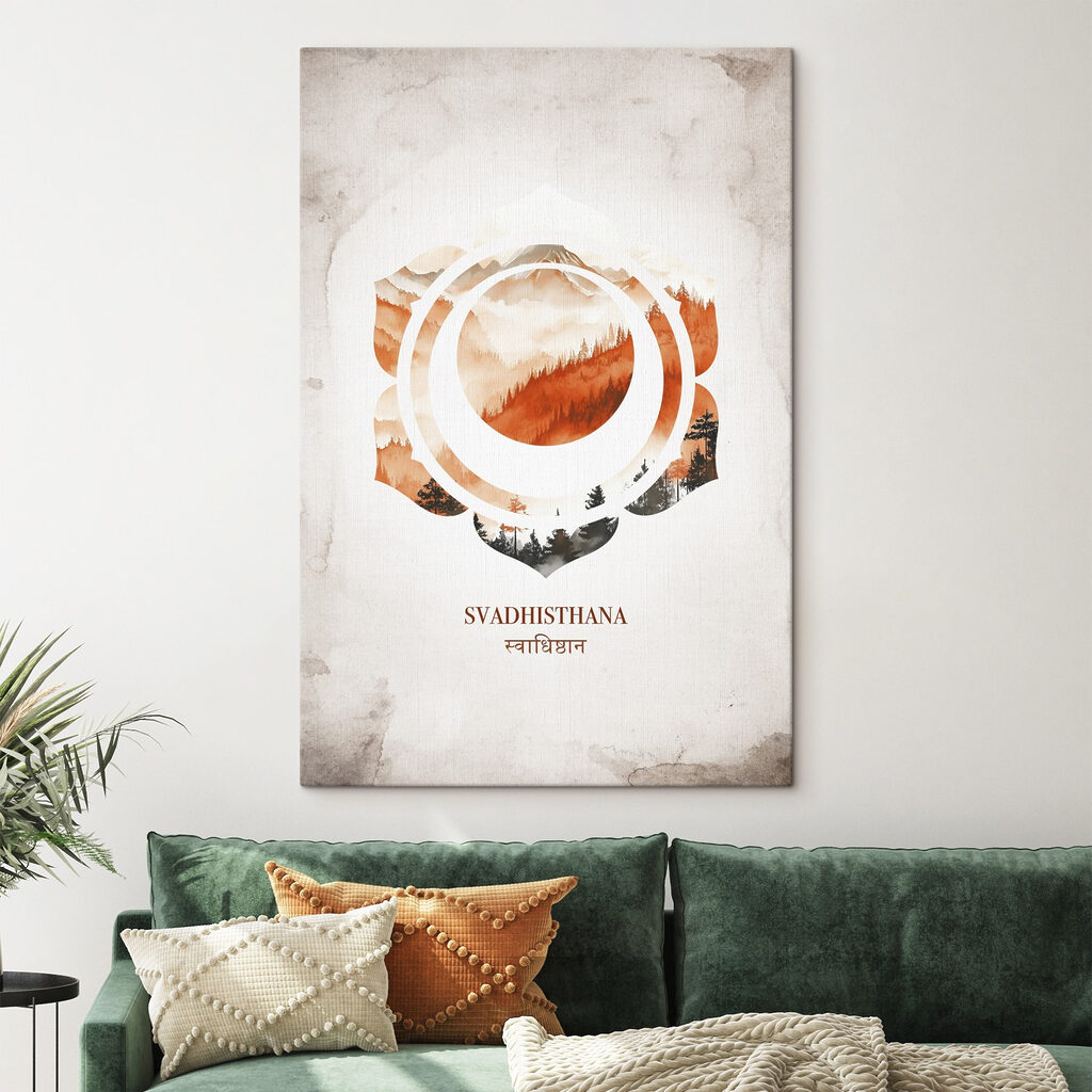 Sakralchakra in orangefarbenem Aquarell — Interieur 1