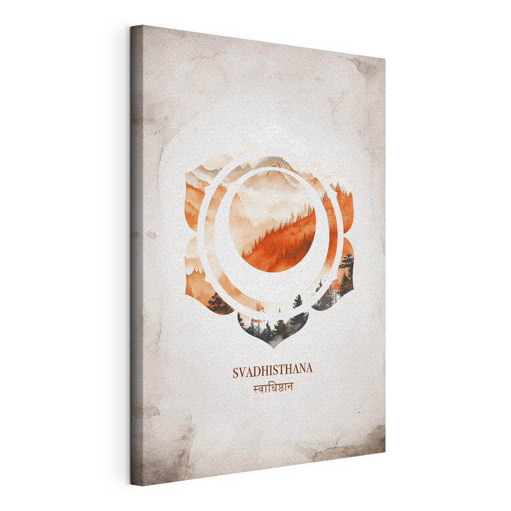 Sakralchakra in orangefarbenem Aquarell — Produktansicht