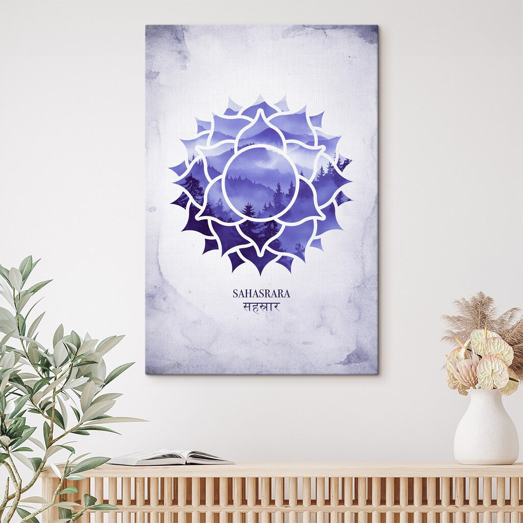 Kronenchakra in violettem Aquarell — Interieur 1