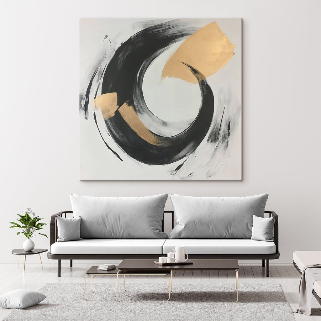 Schwarzer Kreis mit Gold — Interieur 1