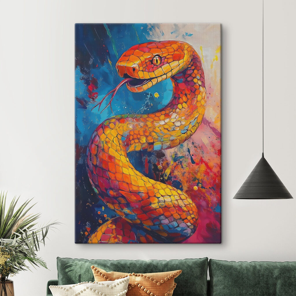 Schlange zwischen orangefarbenen Scherben — Interieur 1