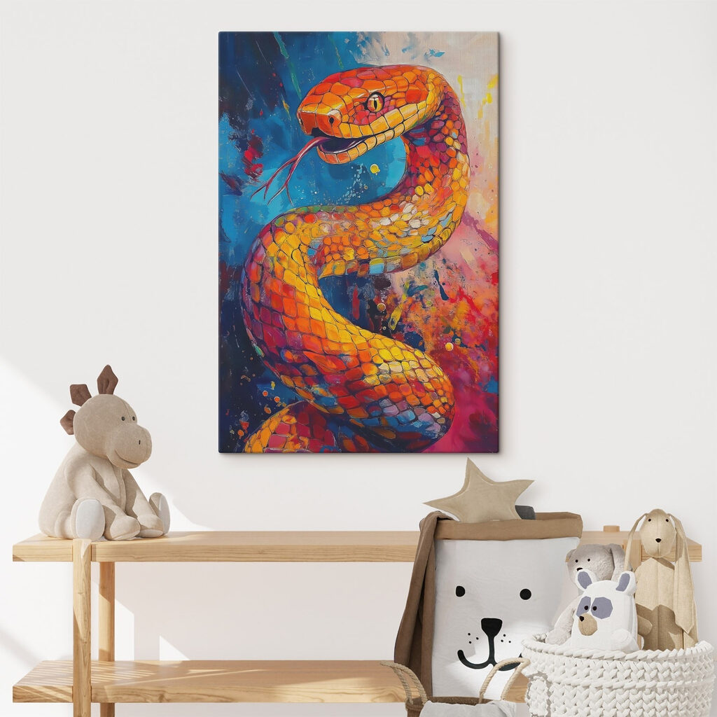 Schlange zwischen orangefarbenen Scherben — Interieur 2