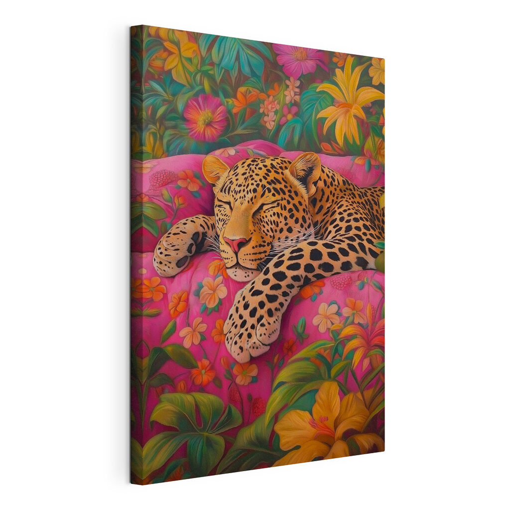 Leopard zwischen Blumen — Produktansicht