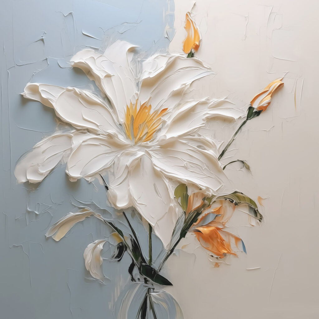 Blüten an kühlen Stielen — ganzes Design