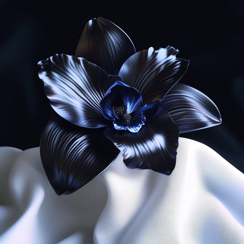 Orchidee auf weißen Falten — ganzes Design