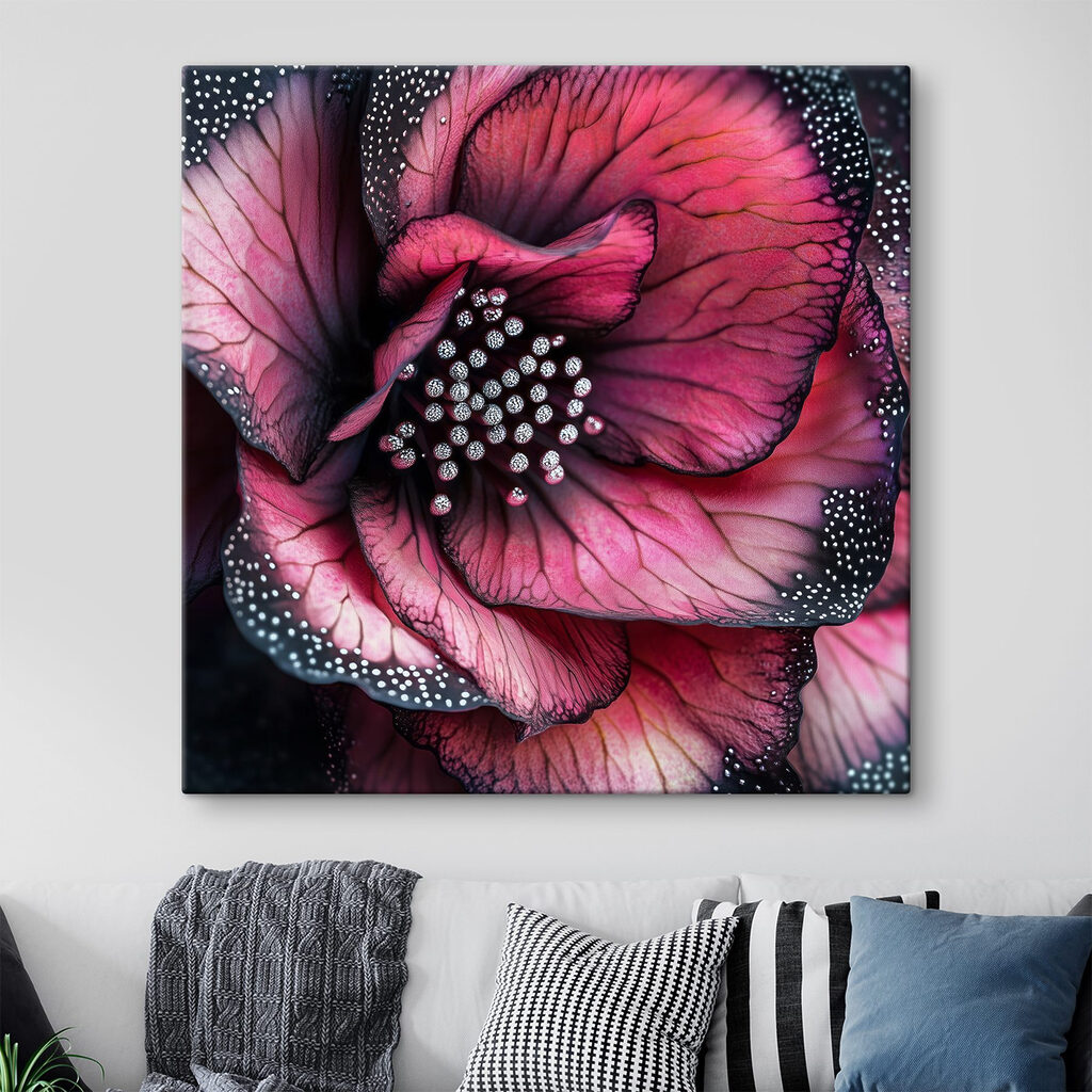 Rosa Blüte mit Perlpunkten — Interieur 2