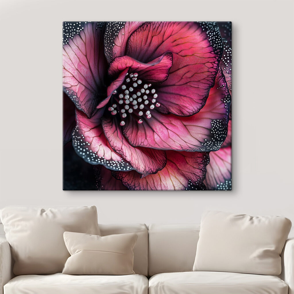 Rosa Blüte mit Perlpunkten — Interieur 1