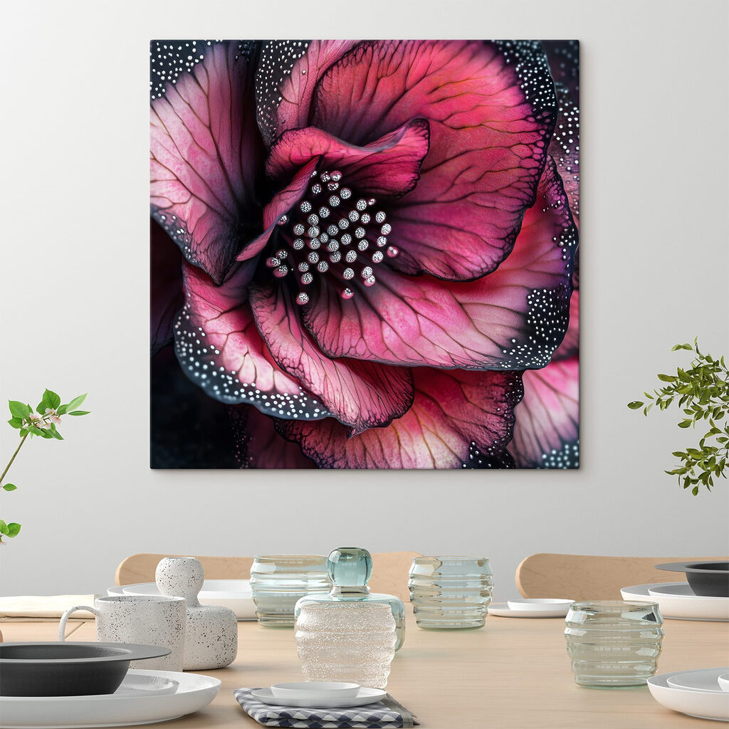 Rosa Blüte mit Perlpunkten — Interieur 3