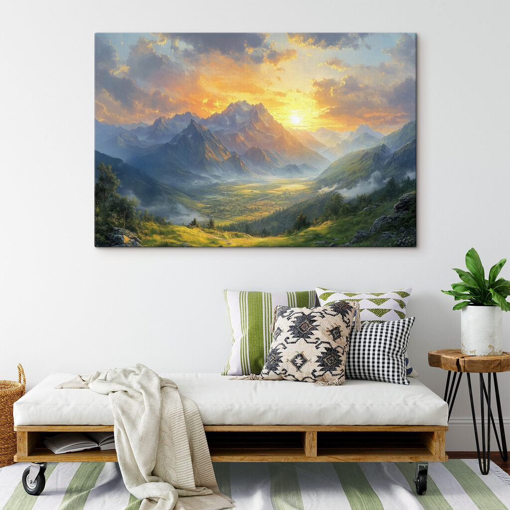 Goldene Bergsonne über Grün — Interieur 1