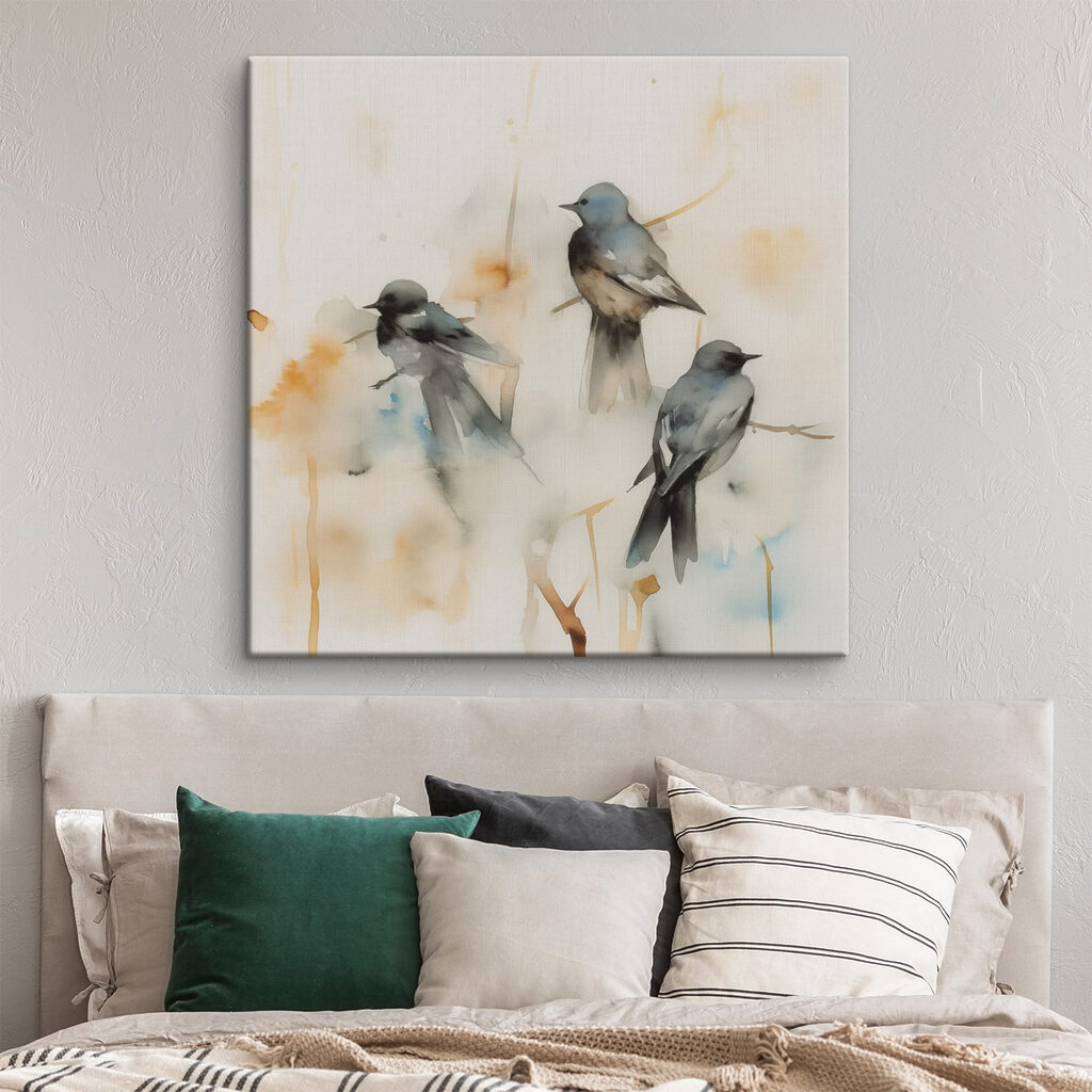 Vögel in zartem Aquarell — Interieur 2