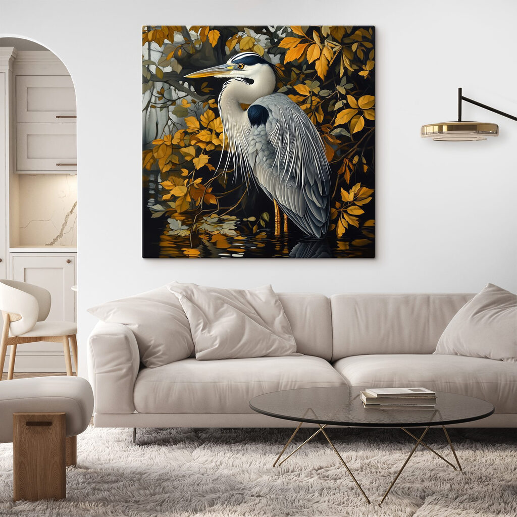 Reiher zwischen goldgelben Zweigen — Interieur 1