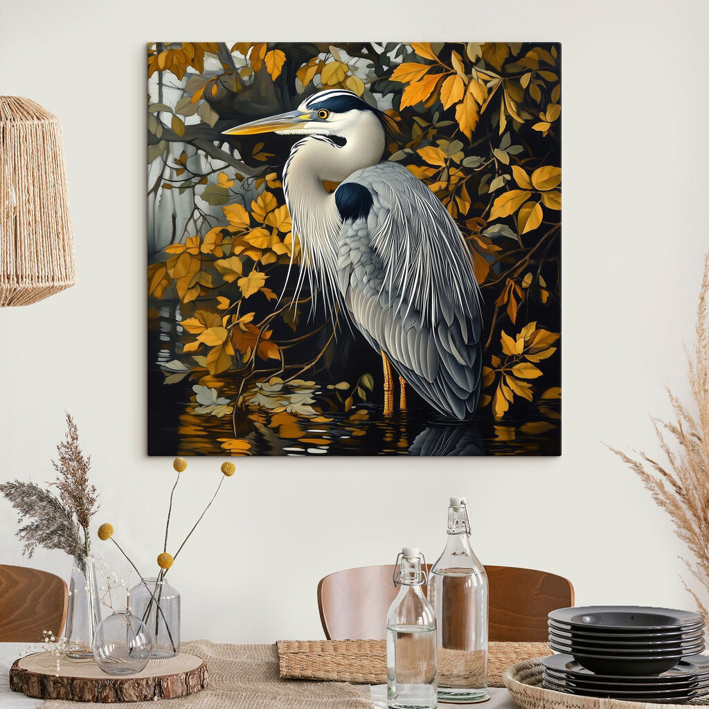 Reiher zwischen goldgelben Zweigen — Interieur 3