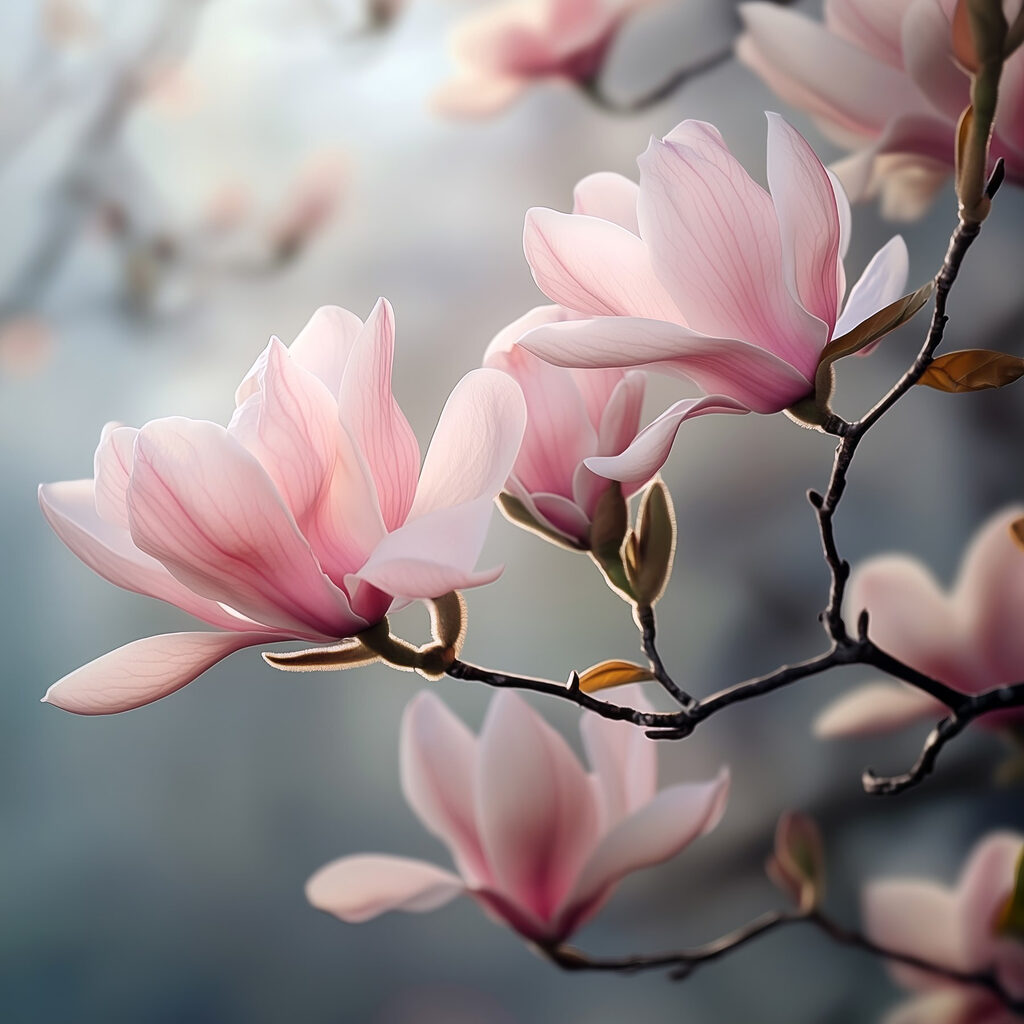 Magnolien im rosa Gegenlicht — ganzes Design