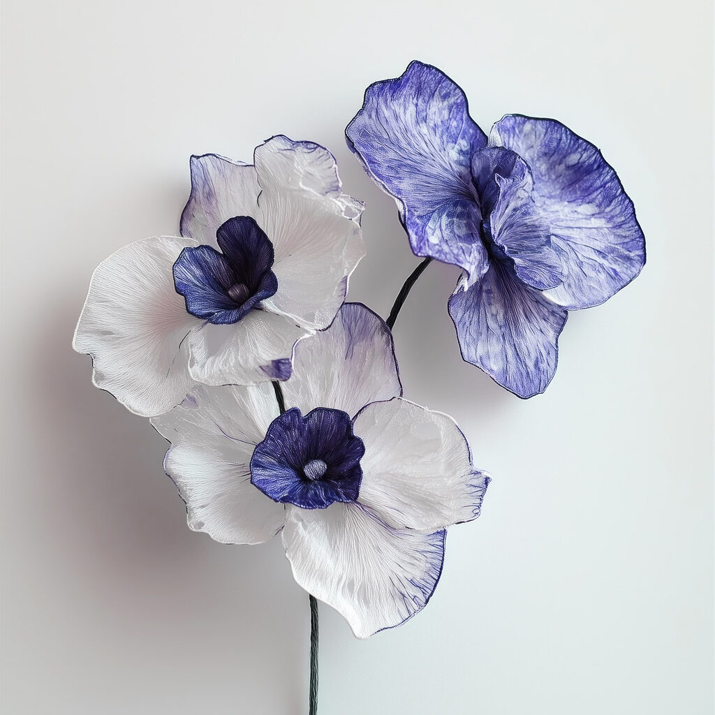 Orchideen mit blauen Rändern — ganzes Design