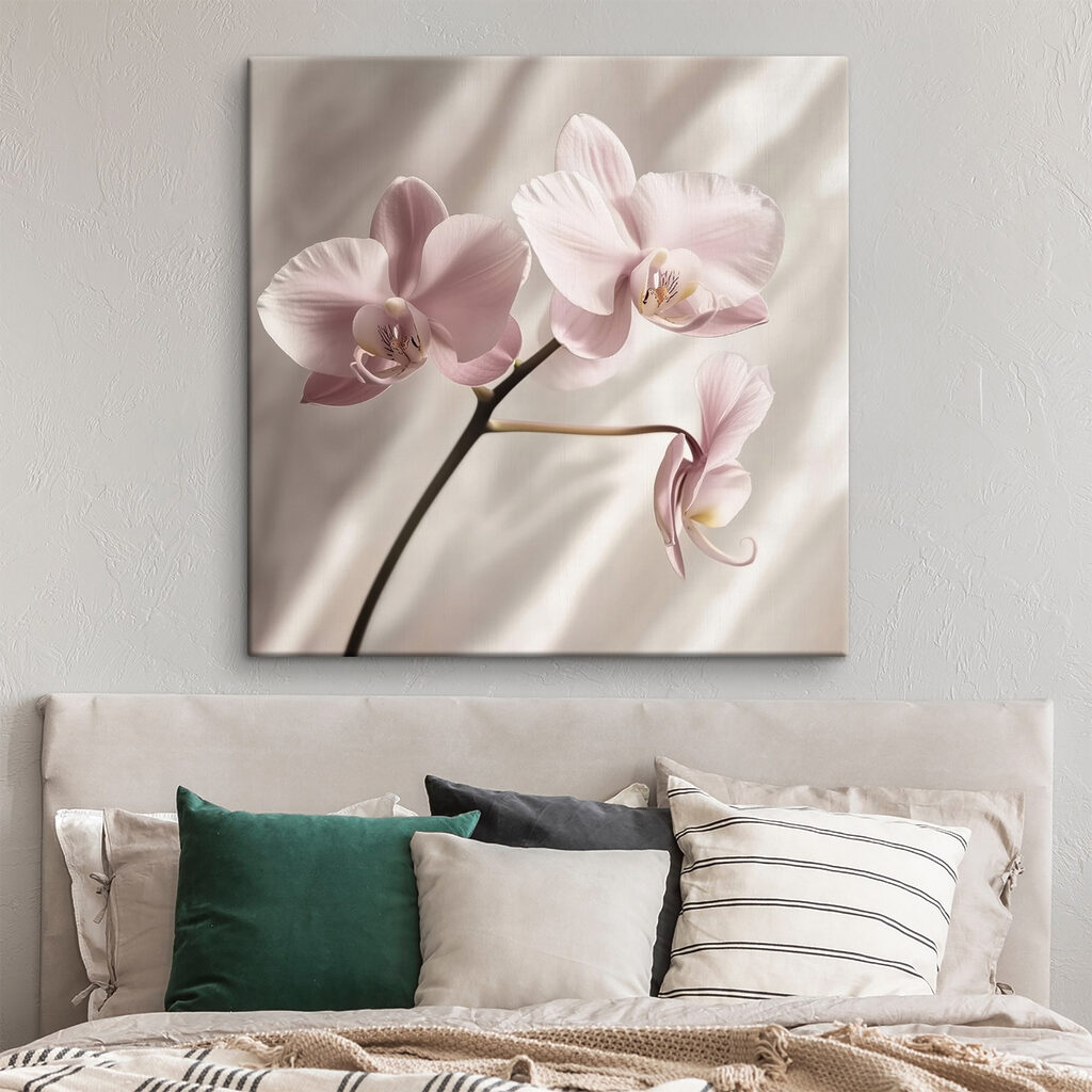 Rosa Orchidee vor Vorhangfalten — Interieur 2