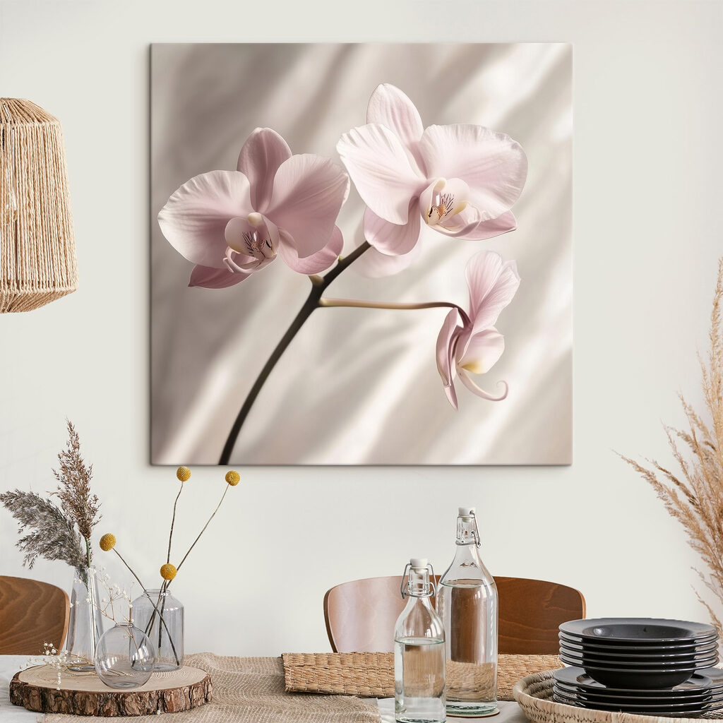Rosa Orchidee vor Vorhangfalten — Interieur 3