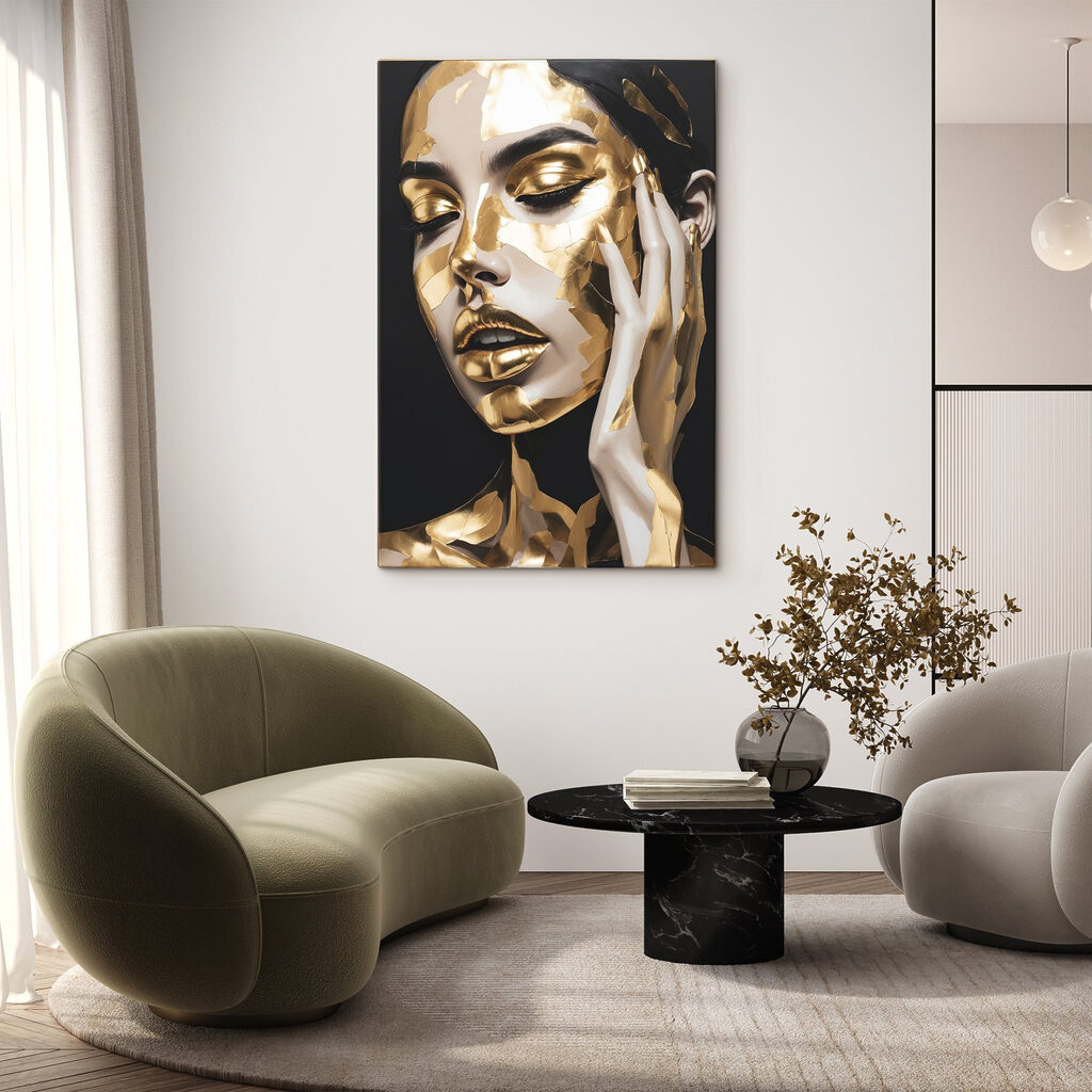 Gesicht in goldenem Licht — Interieur 3