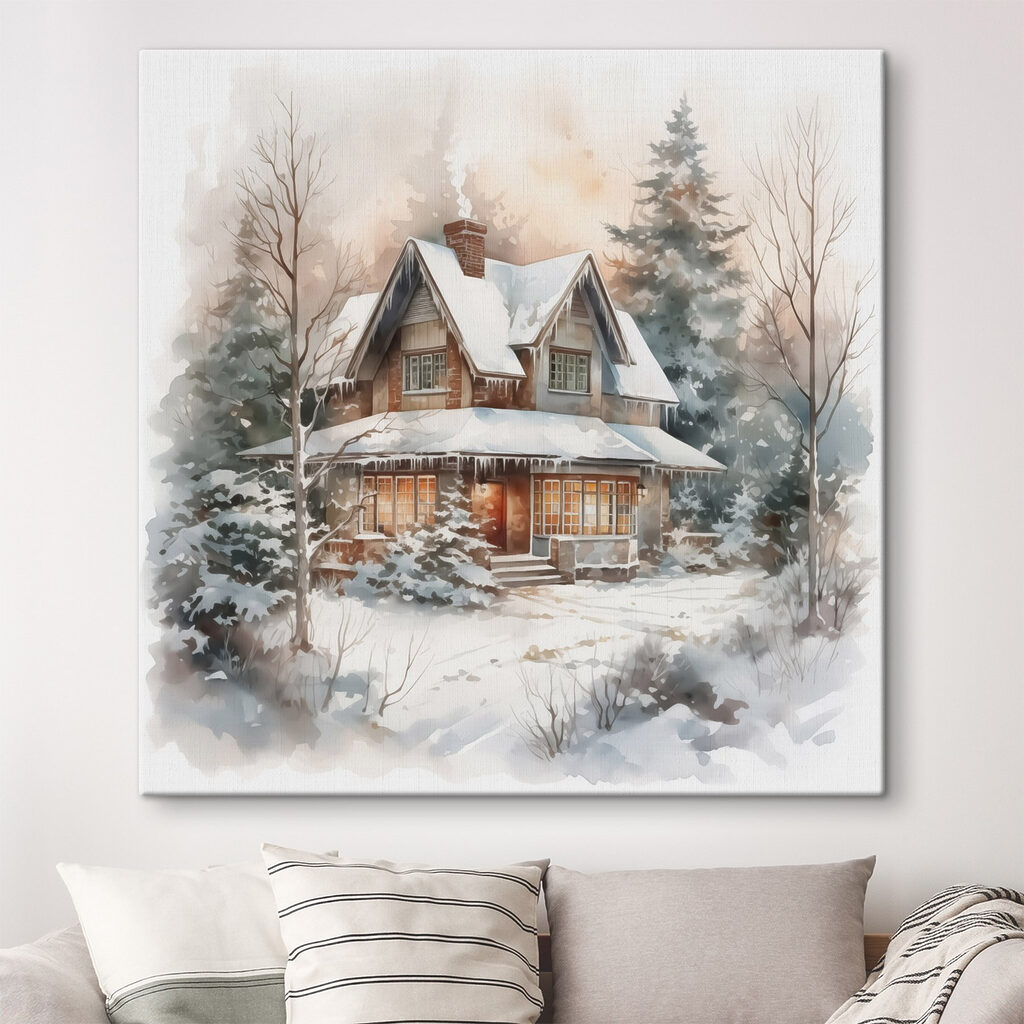 Winterhaus im Schneenebel — Interieur 1
