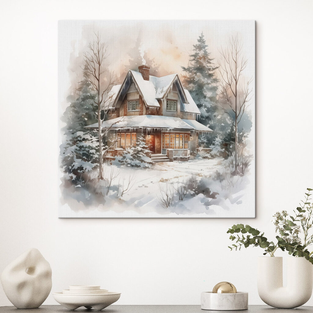 Winterhaus im Schneenebel — Interieur 2