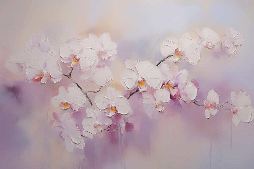 Orchideen in zartem Lila — ganzes Design