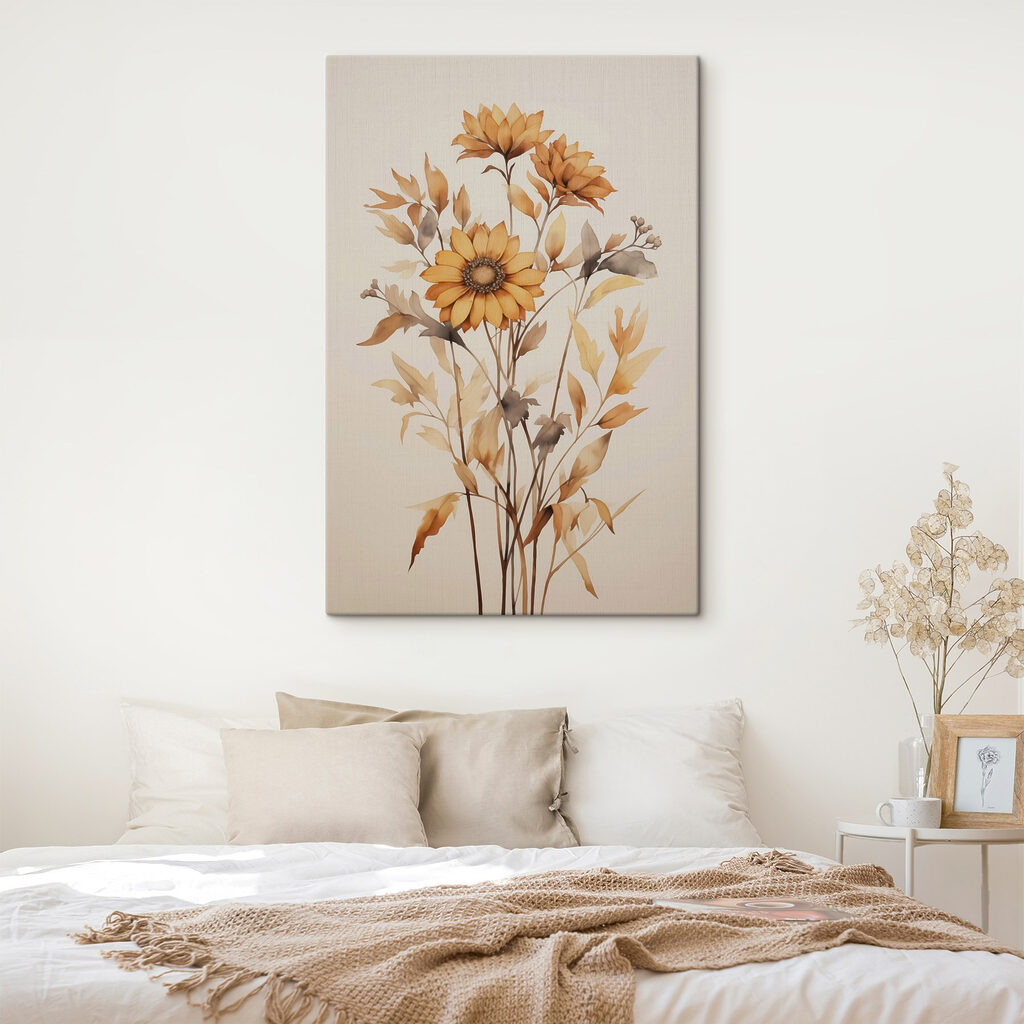 Sonnenblumen und trockenes Laub — Interieur 2