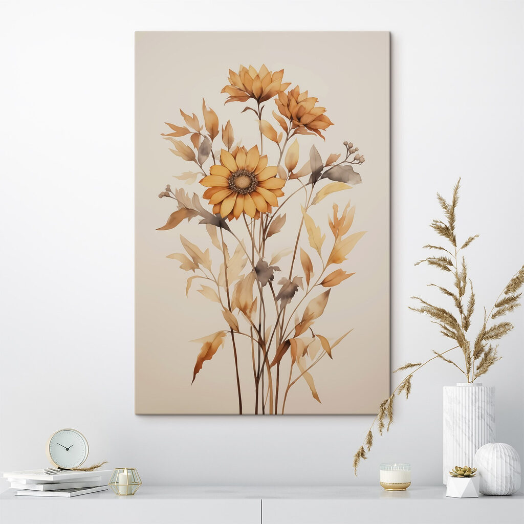 Sonnenblumen und trockenes Laub — Interieur 1