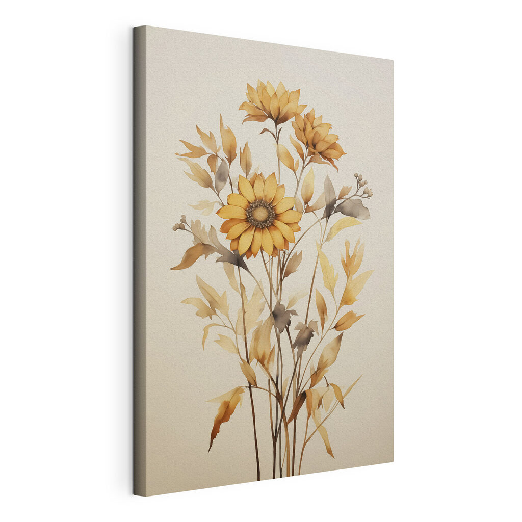 Sonnenblumen und trockenes Laub — Produktansicht