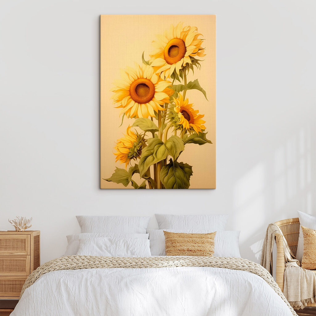 Sonnenblumen auf warmem Beige — Interieur 2