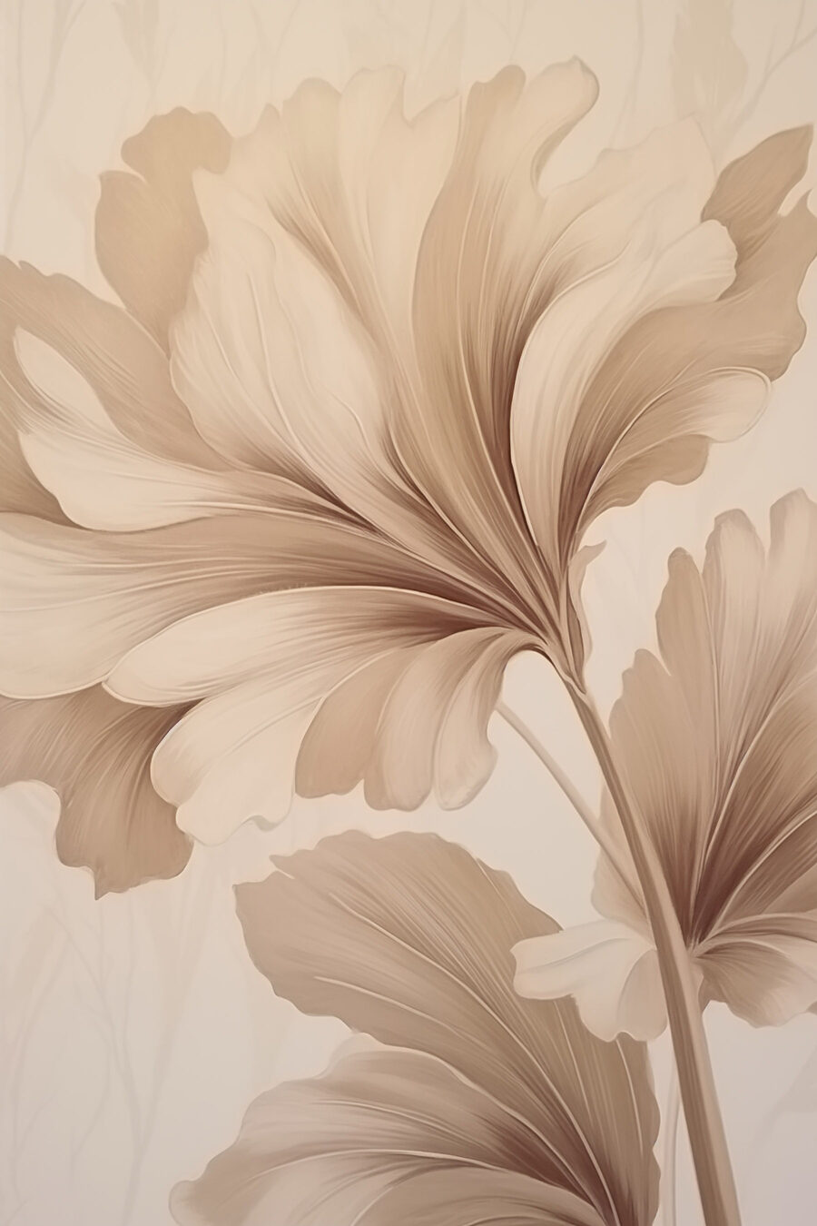 Sandfarbene Blüte mit Falten — ganzes Design
