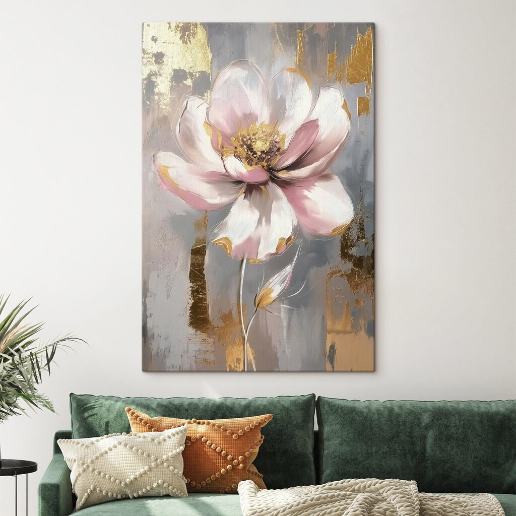 Rosa Blüte über Goldflächen — Interieur 2