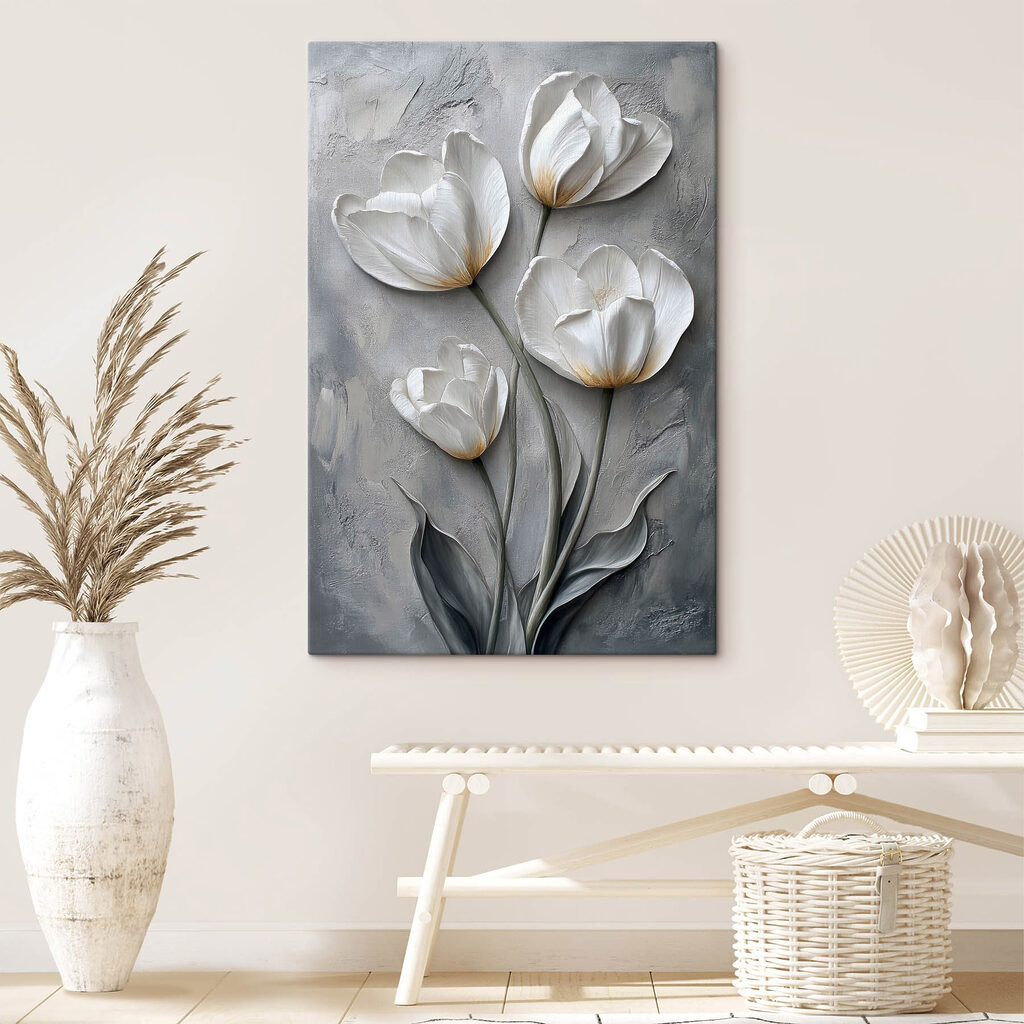 Vier Tulpen auf Grau — Interieur 2