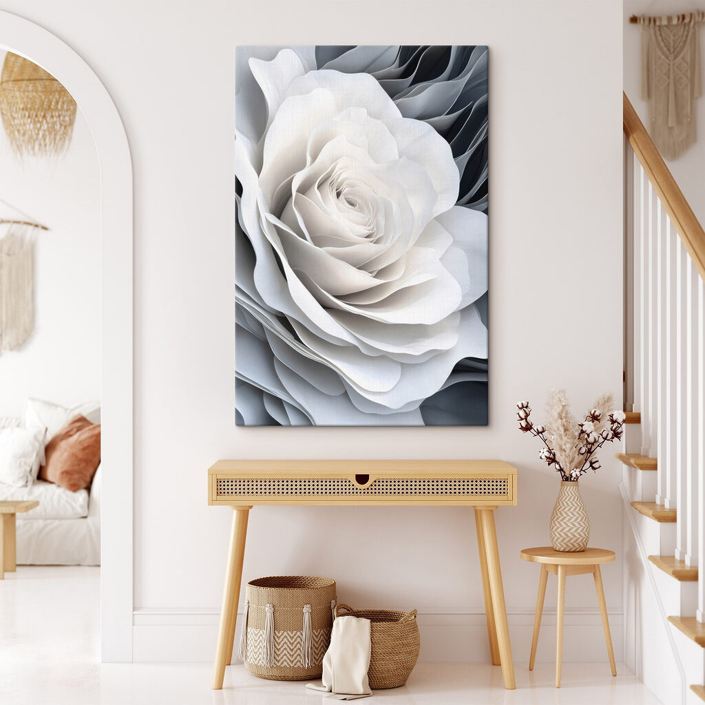 Rose mit weißen Wellenrändern — Interieur 2