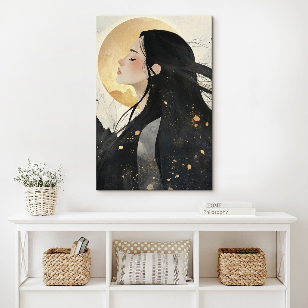 Profil vor goldenem Mond — Interieur 2