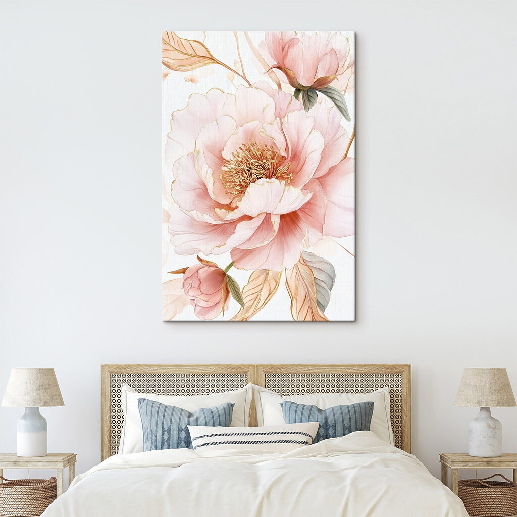 Rosa Pfingstrose mit Goldlinien — Interieur 2