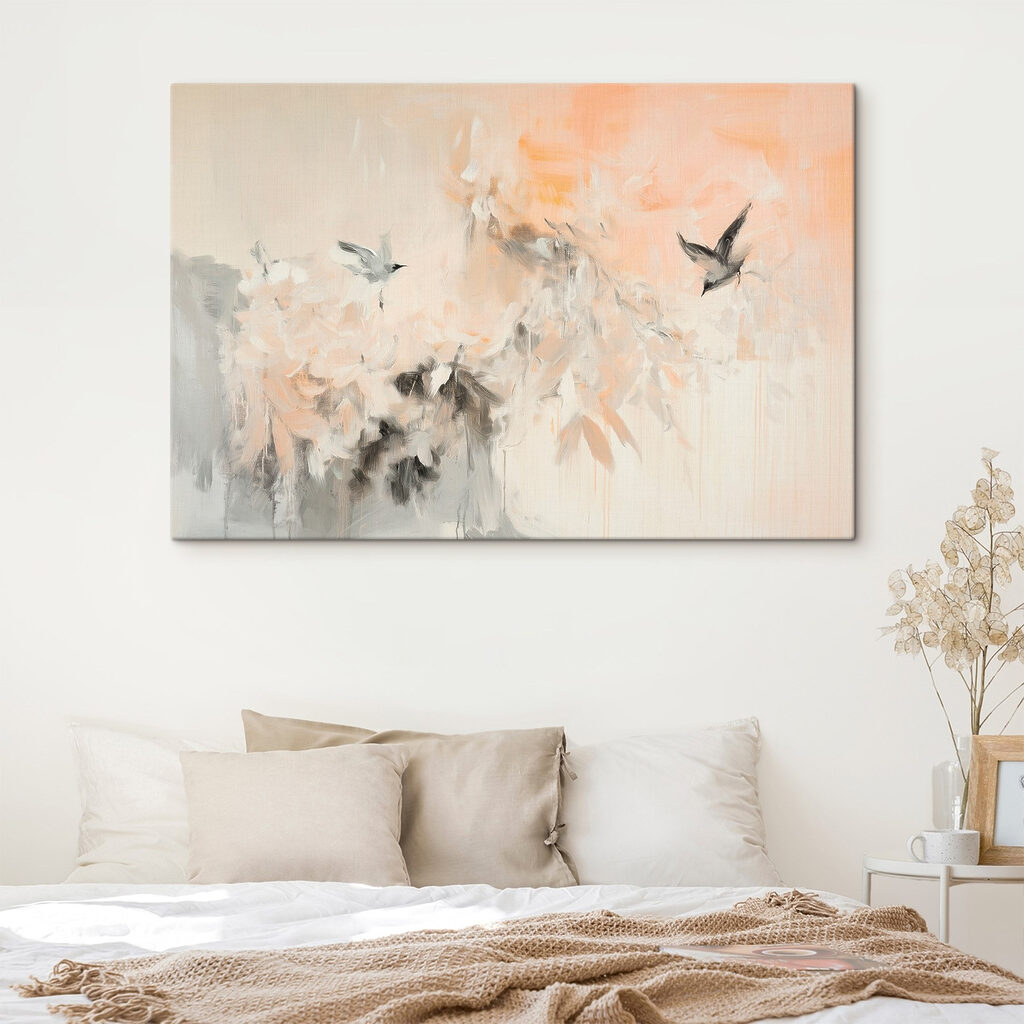 Vögel zwischen blassen Blütenspuren — Interieur 2