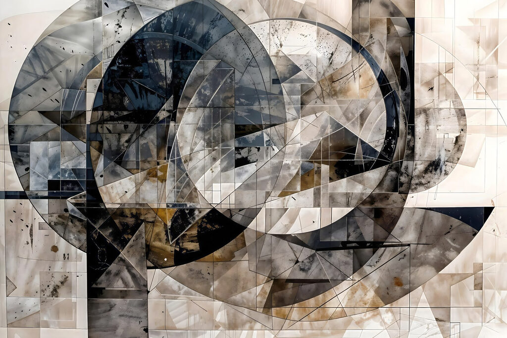 Kreise in grauen Fragmenten — ganzes Design