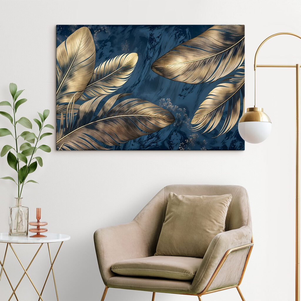 Goldene Blätter auf Blau — Interieur 1