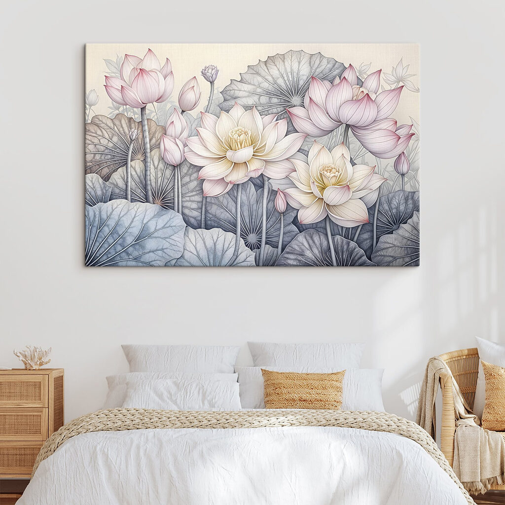 Lotusblüten mit Blattadern — Interieur 2