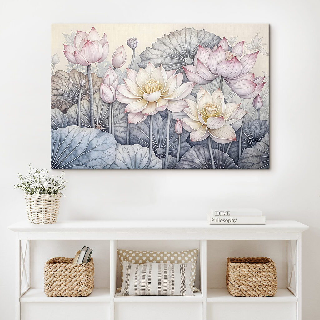 Lotusblüten mit Blattadern — Interieur 1