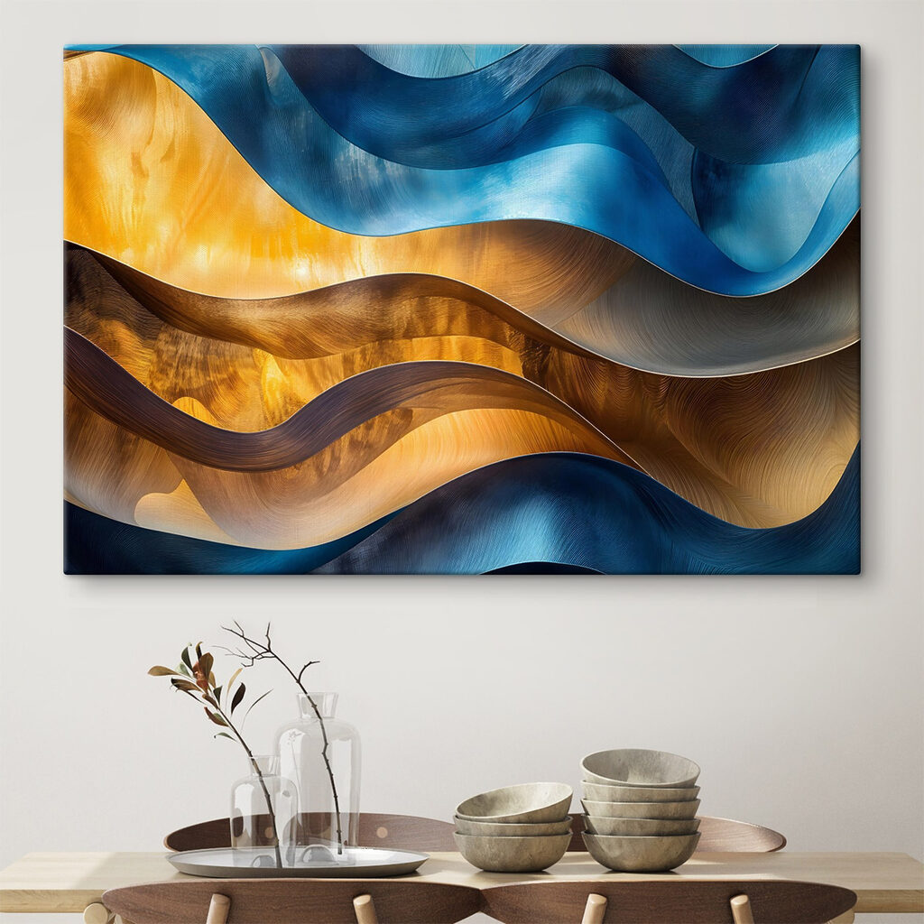 Blaue Wellen mit Gold — Interieur 2