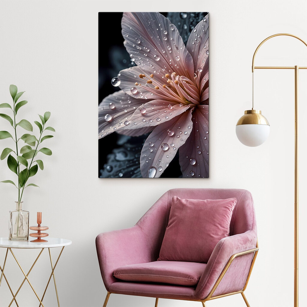 Rosa Blütenblätter voller Tropfen — Interieur 2